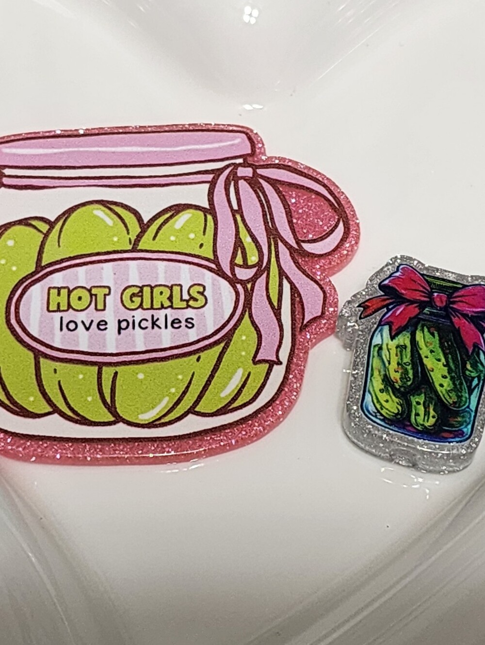 Pickles Flatback Focal Bead Badge Keychain Crafts Beaded Pen Magnet Bag Clip
